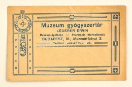 A Múzeum Gyógyszertár (Léderer Ervin), Budapest IV. Receptborítékja - Advertising