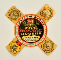 Cca 1935 Zwack Amerikai Exportra Gyártott Royal Orange Liquer Italcímke, 12,5x12,5 Cm - Pubblicitari