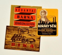 Cca 1930 3 Db Magyar Sörcímke: KÅ‘bányai Barna Sör, Polgári Bika, KÅ‘bányai... - Advertising