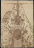 Cca 1915-1920 Hadihajó Fedélzete FelülnézetbÅ‘l, 10,5x7,5 Cm / Warship - Other & Unclassified