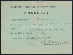1945 Bevásárlási Engedély, Pfarrkirchen-i Magyar... - Other & Unclassified