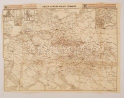 Cca 1920 Posner Lajos - Közép Európa Vasúti Térképe / Railroad Map Of... - Other & Unclassified