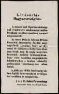 1854 Hirdetmény Lóvásárlás Tárgyában 24x34 Cm - Non Classificati