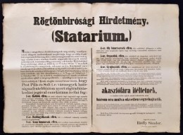 1866 Rögtönbírósági ítélet / Statárium. NagyméretÅ±... - Non Classificati