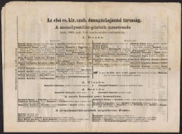 1869 Köz ÉrtesítÅ‘, Benne Többek Között A Dunai GÅ‘zhajók Menetrendje - Unclassified