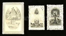 Cca 1900 3 Db SzÅ±z Máriás Csipkés Szentkép, 8,5x5,5 és 11x7,5 Cm - Non Classificati