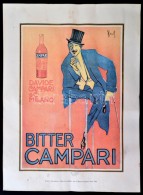 Enrico Sacchetti (1877-1967): Bitter Campari, Modern Reprint Reklám Plakát, Kissé Foltos,... - Other & Unclassified