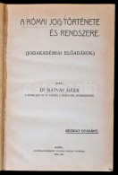 Dr. Rátvay Géza: A Római Jog Története és Rendszere. Jogakadémiai... - Unclassified