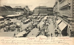 T2 Zagreb, Agram; Jelacsics Tér és Piac / Jelacicev Trg / Square, Market - Non Classificati