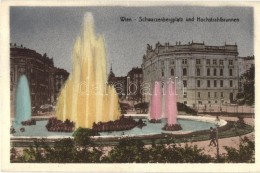 ** T1 Vienna, Wien I. Schwarzenbergerplatz, Hochstrahlbrunnen / Square, Fountain - Unclassified