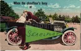 * T2/T3 When The Chauffeur's Busy At Searsport; Romantic Early Automobile-era Postcard - Non Classificati