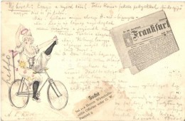 T2/T3 Cycling Clown Lady, Bicycle, Newspaper (EK) - Non Classificati