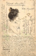 * T2/T3 La Favorite VI French Erotic Litho Art Postcard S: Raphael Kirchner (Rb) - Non Classificati