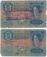 1913. 20K (4x) Olvashatatlan Felülbélyegzésekkel T:III,III- - Non Classificati