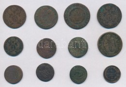 1763-1812. 1/2kr-6kr (12x) Vegyes Magyar Rézpénz Tétel T:2-,3 - Non Classificati