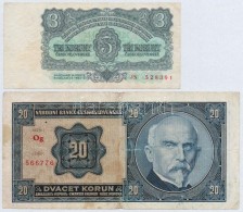 Csehszlovákia 1926. 20K + 1961. 3K T:III,III-
Czechoslovakia 1926. 20 Korun + 1961. 3 Korun C:F,VG - Non Classificati