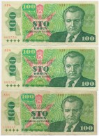 Csehszlovákia 1989. 100K (3x) Közte 2db Közeli Sorszám T:III
Czechoslovakia 1989. 100 Korun... - Non Classificati