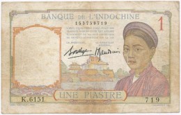 Francia Indokína 1946. 1P T:III 
French Indo-China 1946. 1 Piastre C:F 
Krause 54c - Unclassified