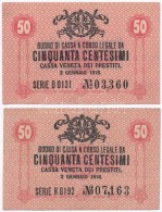 Olaszország / Velence / Osztrák-magyar Megszállás 1918. 50c (2x) T:I,II
Italy / Venice... - Non Classificati