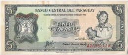 Paraguay 1952. 5G T:II- Kis Fo.
Paraguay 1952. 5 Guaranies C:VF Small Spots - Non Classificati