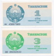 Üzbegisztán 1992. 1S + 3S + 5S + 10S + 25S T:I,II Uzbekistan 1992. 1 Sum + 3 Sum + 5 Sum + 10 Sum + 25... - Non Classificati