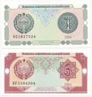 Üzbegisztán 1992. 1S + 3S + 5S + 10S + 25S T:I Uzbekistan 1992. 1 Sum + 3 Sum + 5 Sum + 10 Sum + 25 Sum... - Non Classificati