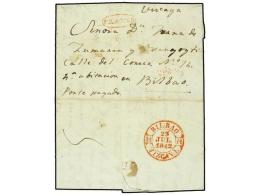 ESPAÑA: PREFILATELIA. 1842. PLASENCIA A BILBAO. Marca Manuscrita ´Porte Pagado´ Y Marca... - Andere & Zonder Classificatie