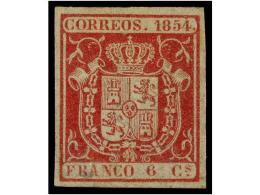 * ESPAÑA. Ed.24. 6 Cuartos Rojo. Muy Bonito Ejemplar. Cert. CEM. Cat. 460€. - Sonstige & Ohne Zuordnung