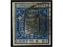 ° ESPAÑA. Ed.27. 6 Reales Azul. MAGNÍFICO EJEMPLAR, Márgenes Muy Grandes. Cert.... - Sonstige & Ohne Zuordnung