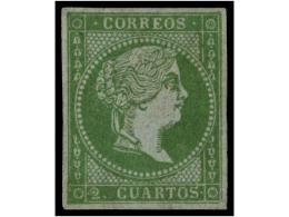 (*) ESPAÑA. Ed.39. 2 Cuartos Verde. PIEZA DE LUJO. Cert. GRAUS. Cat. 3.900€. - Sonstige & Ohne Zuordnung