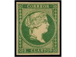 (*) ESPAÑA. Ed.47. 2 Cuartos Verde. PIEZA DE LUJO. Cert. CEM. Cat. 745€. - Sonstige & Ohne Zuordnung