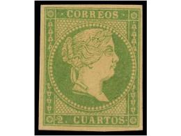 (*) ESPAÑA. Ed.47. 2 Cuartos Verde. Color Algo Desvaido. MAGNÍFICO EJEMPLAR. Cert. EXFIMA.... - Other & Unclassified