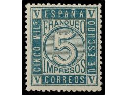 * ESPAÑA. Ed.93. 5 Cts. Verde. Bien Centrado. MAGNÍFICO EJEMPLAR. Cat. 59€. - Other & Unclassified