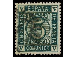 ° ESPAÑA. Ed.117. 5 Cents. Verde. Excelente Centraje. Sello MUY RARO En Usado. MAGNÍFICO.... - Altri & Non Classificati