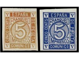 (*) ESPAÑA. Ed.117. ENSAYOS DE COLOR. 5 Cts. Castaño Amarillo Y 5 Cts. Azul. - Other & Unclassified
