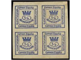 (*) ESPAÑA. Ed.130ec. 4/4 Cto. Azul, ERROR DE COLOR. Muy Bonito. Cat. 395€. - Other & Unclassified