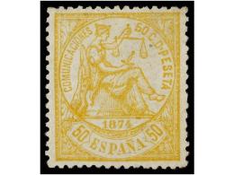 (*) ESPAÑA. Ed.149. 50 Cts. Amarillo. Centraje Perfecto. LUJO. Cat. 193€. - Autres & Non Classés