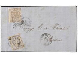 ESPAÑA. Ed.153. 1875. TARANCÓN (Cuenca) A MADRID. 10 Cts. Castaño Y Sello De 5... - Other & Unclassified