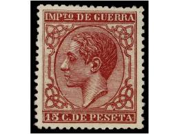 * ESPAÑA. Ed.188. 15 Cts. Carmín. Centraje Perfecto. LUJO. Cat. 35€. - Other & Unclassified