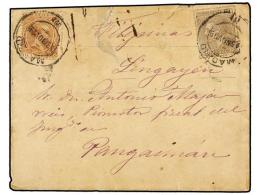 ESPAÑA. Ed.205, 217. 1889 (13 Nov.). MADRID A PANGASINAN (Filipinas). 10 Cts. Castaño De La... - Autres & Non Classés