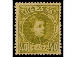 * ESPAÑA. Ed.250. 40 Cts. Oliva. Excelente Centraje. MUY BONITO EJEMPLAR. Cat. 195€. - Autres & Non Classés