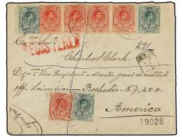 ESPAÑA. Ed.268 (3), 269 (5). 1912. MINAS CUEVA DE LA MORA (Huelva) A U.S.A. 5 Cts. Verde (3) Y 10... - Autres & Non Classés