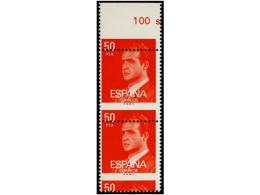 ** ESPAÑA. Ed.2601pdv. 50 Pts. Rojo. Pareja Vertical DENTADO DESPLAZADO. - Autres & Non Classés