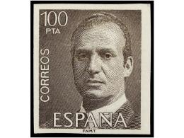 ** ESPAÑA. Ed.2605s. JUAN CARLOS I. 100 Pts. Castaño SIN DENTAR. LUJO. Cert. GRAUS.... - Autres & Non Classés