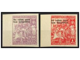 ** ESPAÑA: BENEFICENCIA. HUERFANOS TELEGRAFOS. Ed.19s, 20s. 25 Cts. Lila Y 1 Pta.... - Other & Unclassified