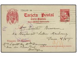 ESPAÑA ENTEROS POSTALES. Ed.84. 1939. LASARTE A PARIS. 45 Cts. Rosa, Leve Doblez. RARO. Cat.... - Other & Unclassified