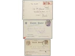 ESPAÑA GUERRA CIVIL. 1939-42. Tres Tarjetas Circuladas Desde Las Prisiones De Celanova (Orense), Badajoz Y... - Autres & Non Classés