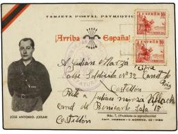 ESPAÑA GUERRA CIVIL. 1940. BENICARLÓ A CASTELLÓN. Tarjeta Postal Con Sellos De 10 Cts.... - Other & Unclassified