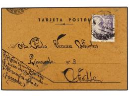 ESPAÑA GUERRA CIVIL. 1942. MAZARRIFAR (Zaragoza) A SEVILLA. Tarjeta Postal Circulada Con Sello De 20... - Other & Unclassified
