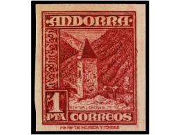 ** COLONIAS ESPAÑOLAS: ANDORRA. Ed.54ecs. 1 Pta. Lila Rosa ERROR DE COLOR. MAGNÍFICO Y... - Other & Unclassified